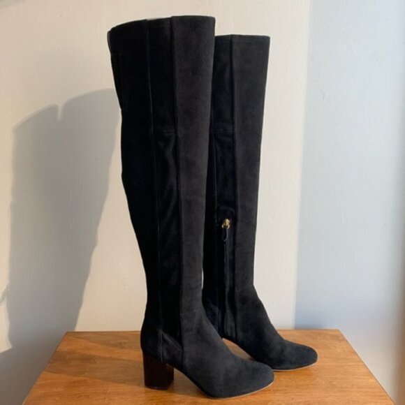 Dvf Luzzi Over the Knee Suede Black Fall Winter Boots - Picture 3 of 16